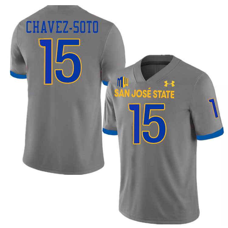 San Jose State Spartans #15 Steve Chavez-Soto College Football Jerseys,Uniforms-Grey